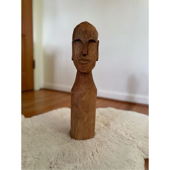 TRADITIONAL SHAMAN HEALING DOLL WOODEN STATUE FIGURE BUST - REPLICA - - Picture 1 of 6
